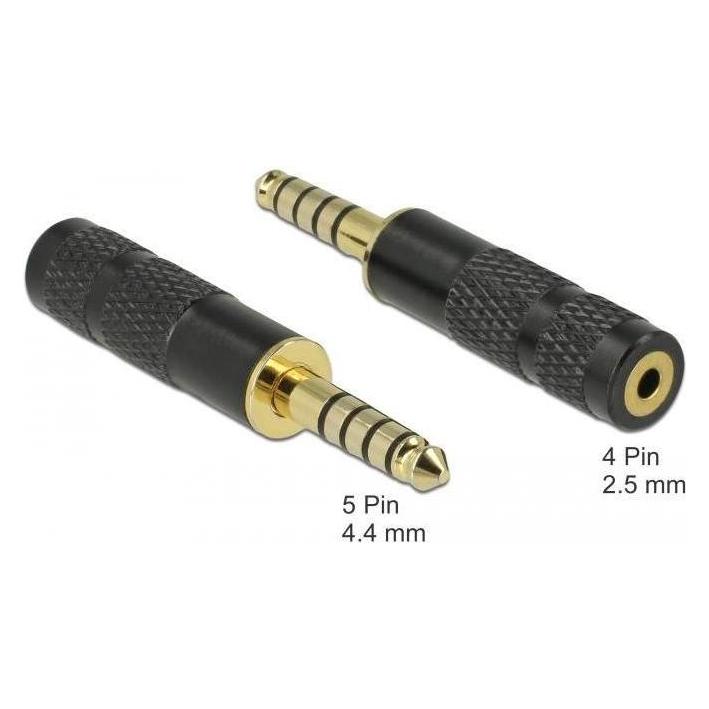 Delock Adapter Klinkenstecker 4,4mm 5 Pin zu Klinkenbuchse 2,5mm 4 Pin (Klinkenadapter) (65897)