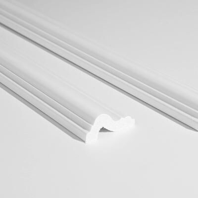 Art3d 96'' x 2.36'' White Wall Baseboard Molding Trim, High Impact Polystyrene Skirting Board, Set of 4