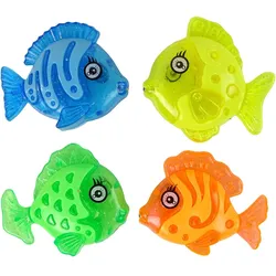 Geschicklichkeitsspiel für Kinder: Angelrute und 4 bunte Fische