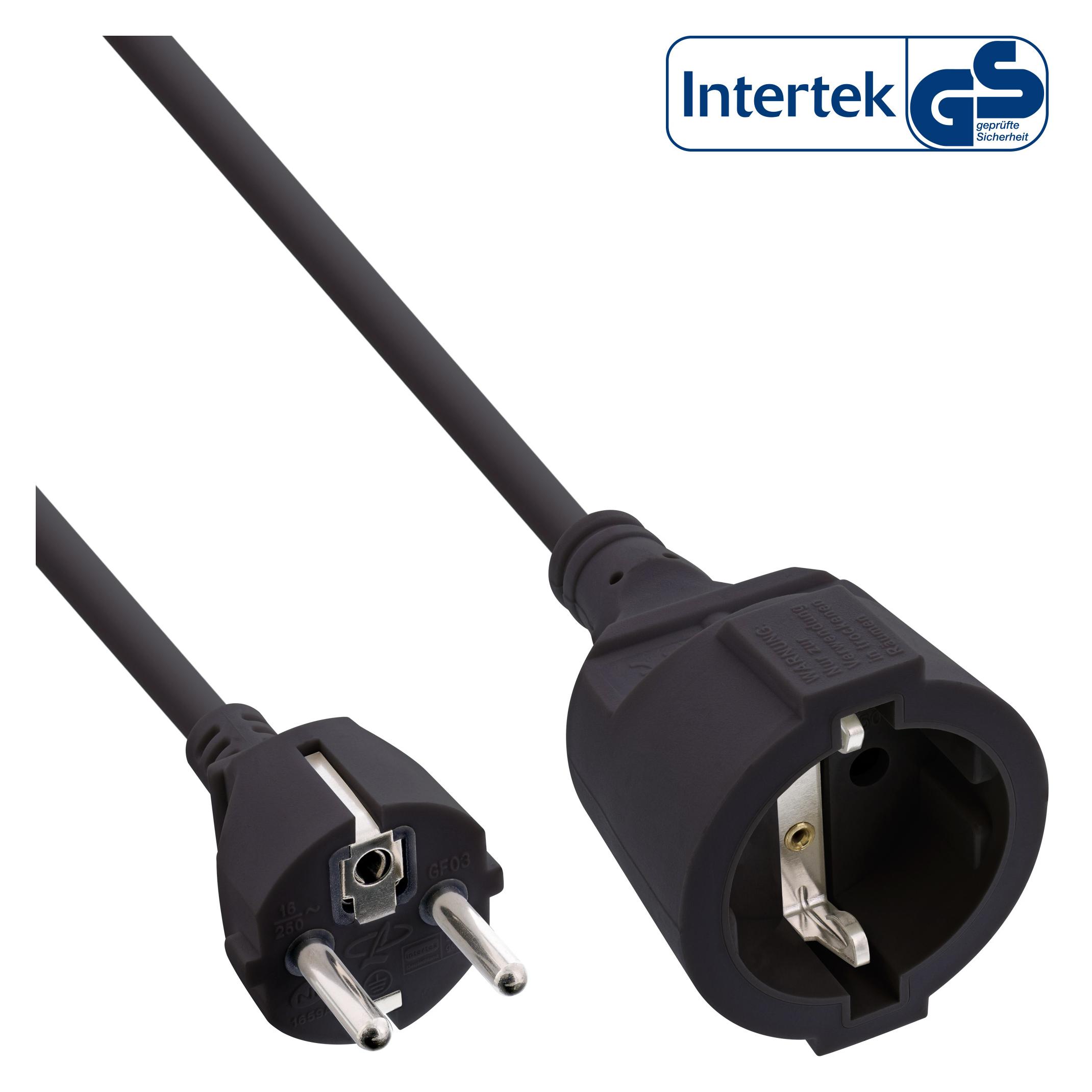 InLine Schutzkontakt-Verlängerung ST / BU (7 m, CEE 7/7) (16407)