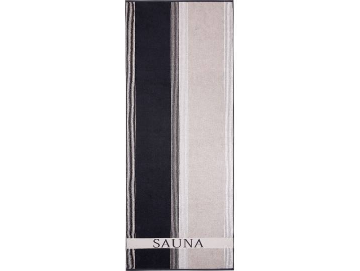 Saunatuch DYCKHOFF Saunastreifen , grau (anthrazit), B:80cm L:200cm, Walkfrottee, Obermaterial: 100% Baumwolle, Handtücher, Saunatuch, mit breiter Bordüre