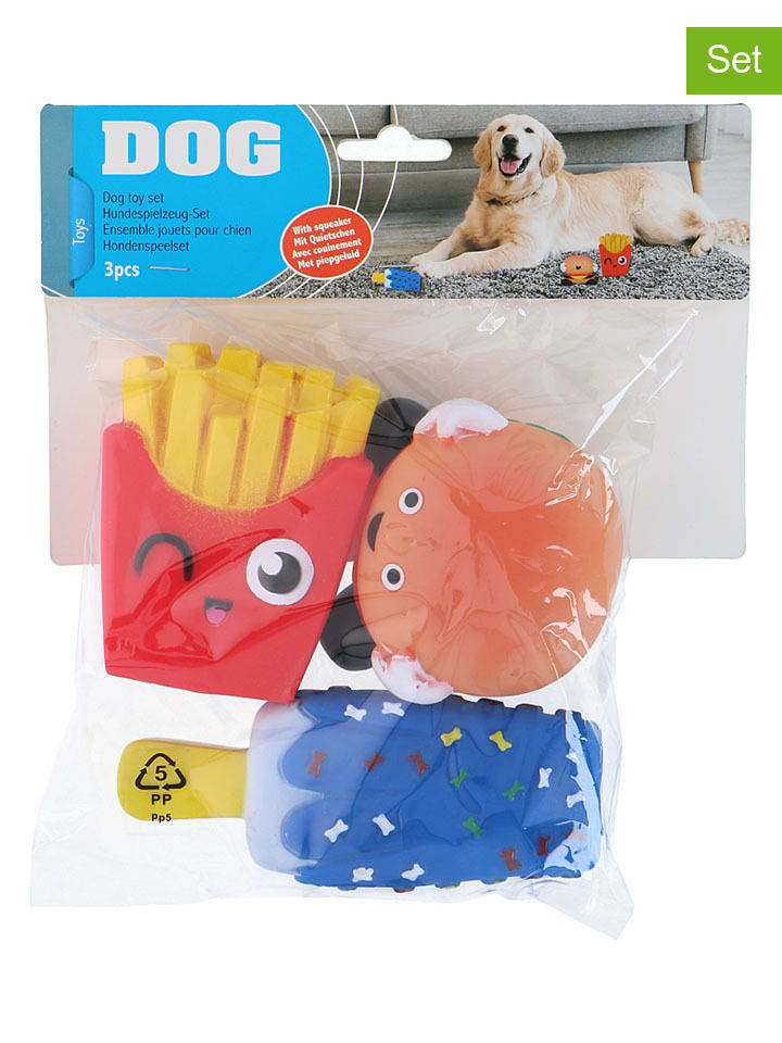 Edco 3er-Set: Hundespielzeuge in Bunt - (B)10,5 cm - onesize
