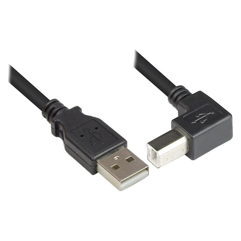 Techly USB 2.0 Kabel,A-Stecker auf B-Steckersw (3 m, USB 2.0) (ICOC-U-AB-30-ANG)