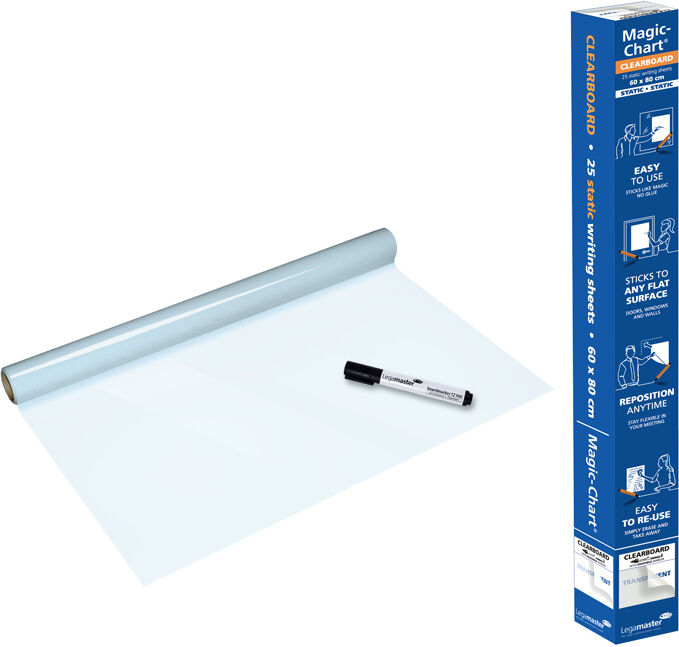 B2B Partner Beschriftungsfolie Legamaster Magic-Chart, 25 Blatt, A1, transparent