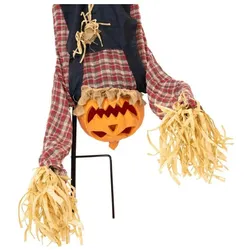 Europalms Halloween Bodenstecker Figur Kürbismann kopfüber, animiert, 153cm (1 Stk.)