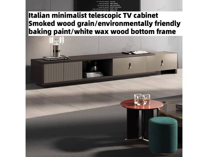 Meuble TV sur pied de style nordique, italien moderne, avec rangement extensible, table TV moderne, centre de divertissement, mobilier de salon