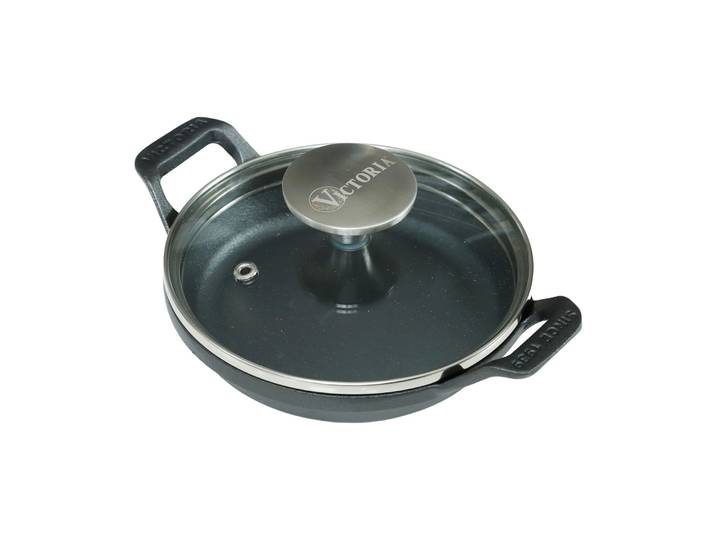 Victoria Mini cocotte ronde en fonte avec couvercle en verre émaillée Ø14 cm