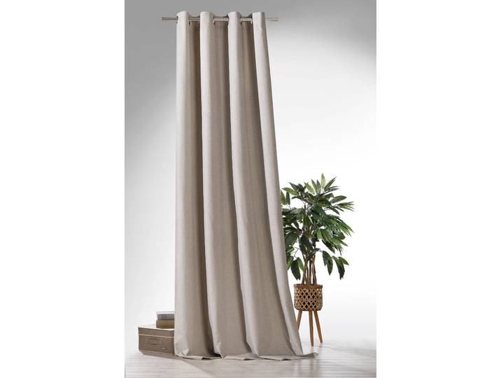 Verdunkelungsvorhang WECKBRODT Blackout Gr. 1, beige, B:135cm H:245cm, Polyester, Gardinen, Verdunkelungsvorhang, Thermo, blickdicht, Kälte-, Wärmeisolierend, Schalldämmend, Store