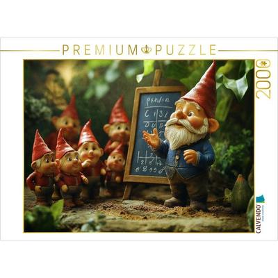 CALVENDO Puzzle Die geheime Schule der Gartenzwerge | 2000 Teile Lege-Größe 90x67cm Foto-Puzzle für glückliche Stunden