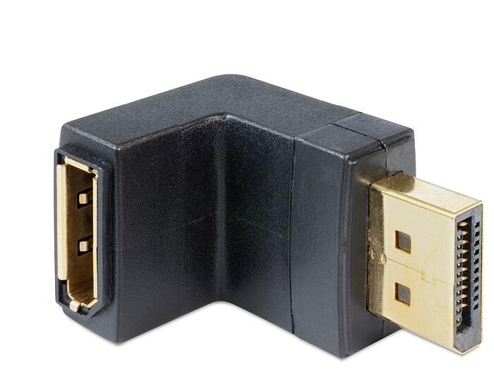 DeLOCK Adapter DisplayPort Stecker zu DisplayPort Buchse gewinkelt unten 65382