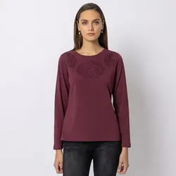 STEFFEN SCHRAUT Shirt, Langarm Rundhalsausschnitt Strassverzierung figurumspielend