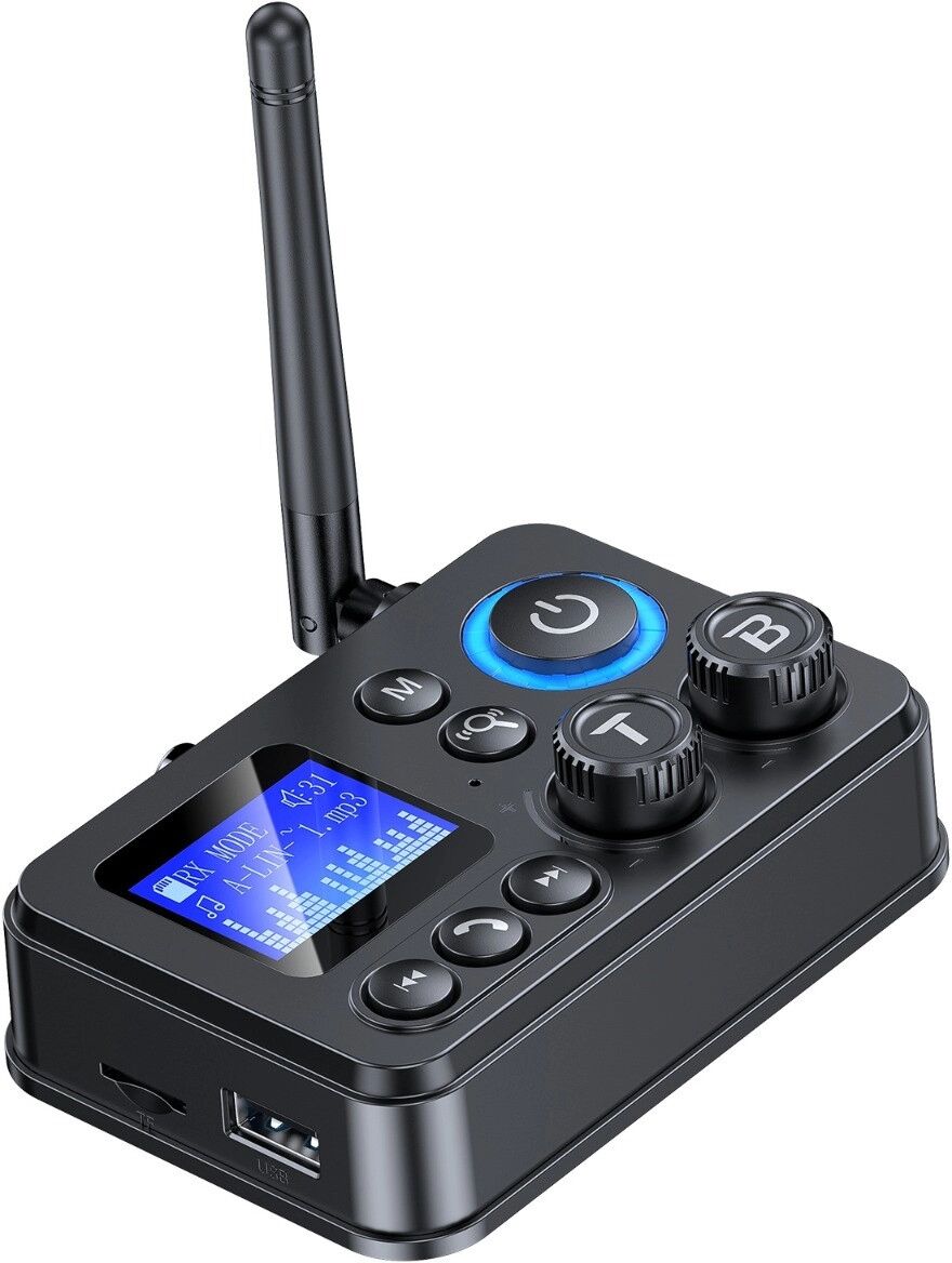 INF Bluetooth Audio Adapter – Bluetooth 5.3/5.4 Sender & Empfänger, 3.5mm Stereoeingang, 10m Reichweite, Mini USB-Ladung