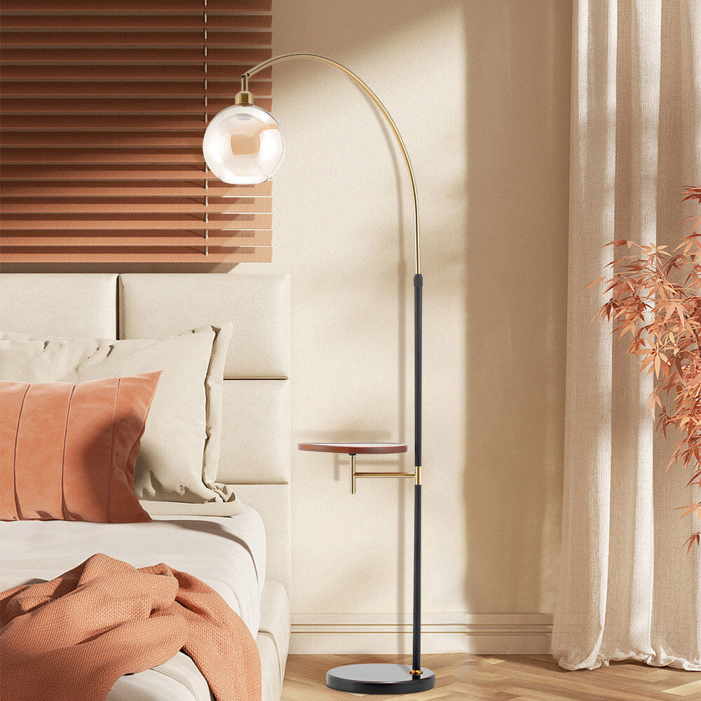 Metro Aumiller 180cm Black Arched Floor Lamp Black 180cm H X 85cm W X 85cm D