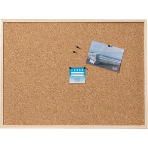 Dahle Pinnwand 90037-15021, braun, aus Kork, mit Holzrahmen, 90 x 60 cm