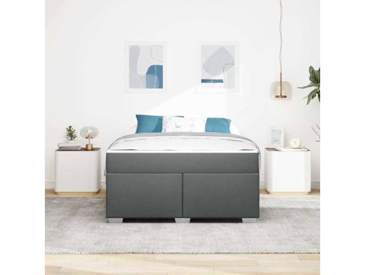 KTHLBRH Bettgestell dunkelgrau 140 x 200 cm Stoff Minimalistisches Design, robuster Rahmen, gepolsterter Boden, geeignet für Doppelzimmer
