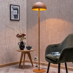 Lucide SIEMON Stehlampe Ø35cm E27 Ockergelb Retro Design