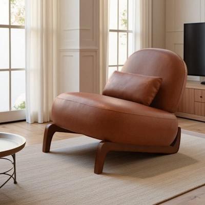 Upholstered Armless Accent Chair with Solid Wood Legs, Modern Cozy Lounge Seat with Soft Cushion, Stylish Compact Reading Chair