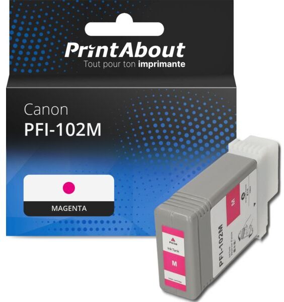 PrintAbout Cartouche compatible Canon PFI-102M - Magenta Magenta