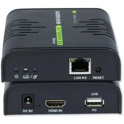 Techly Idata Hdmi-Kvm2 Kvm Extender, KVM Switch, Schwarz