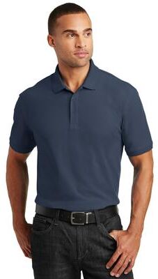 Port Authority K100 Core Classic Pique Polo Shirt in River Blue Navy size 6XL   Cotton/Polyester Blend