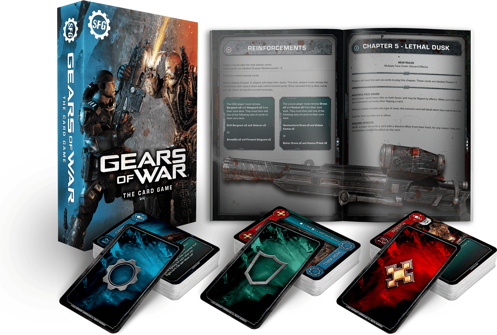 Gears of War: The Card Game by Steamforged Games - 265 cards, 15 campaign scenarios, for 2 players