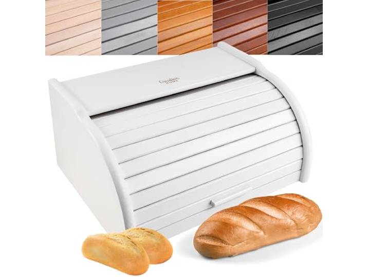 Creative Home Houten Broodtrommel Wit 40 x 27,5 x 18,5 cm