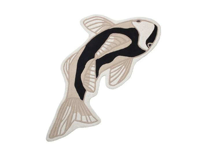 Broste Copenhagen - Koi Teppich, schwarz / beige
