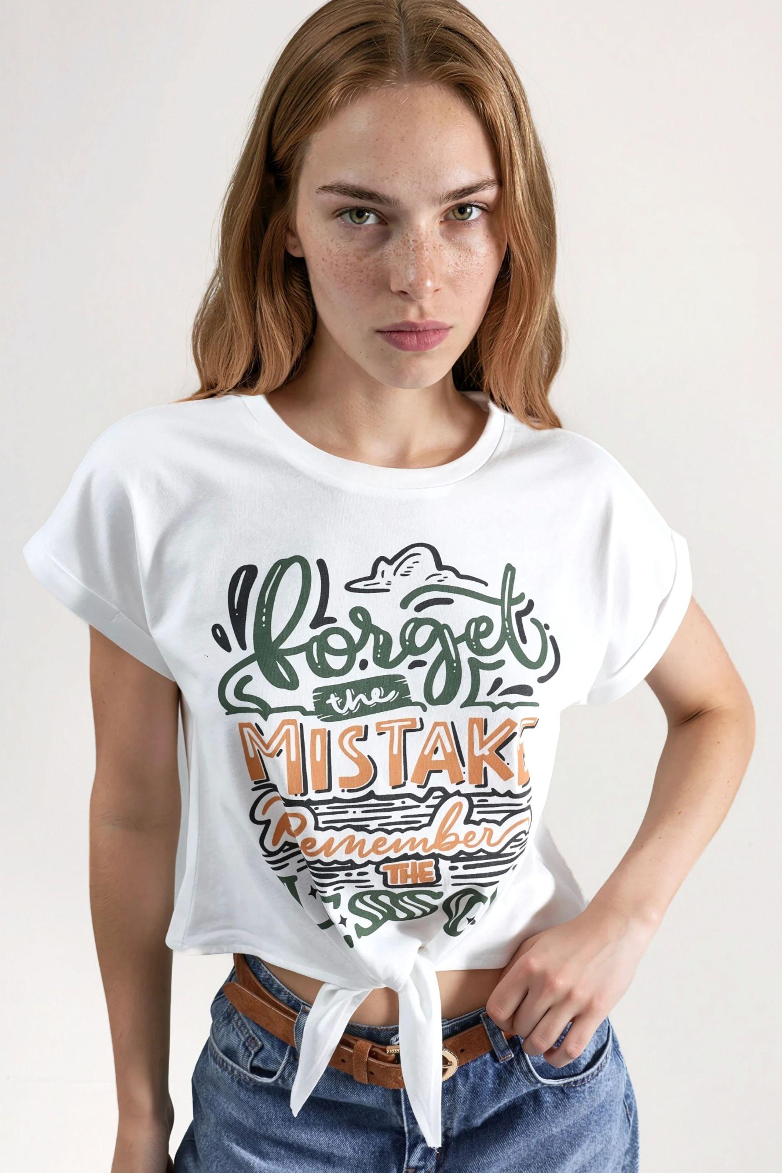 Geprinte Crop T-Shirt