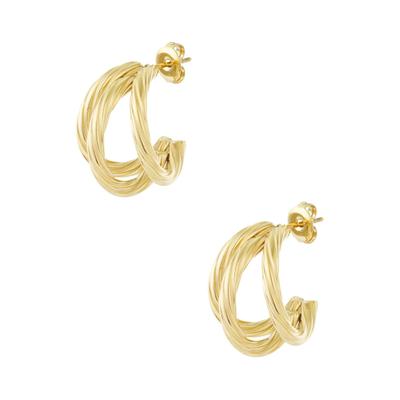 Paar Creolen ADELIA´S "Ohrringe Creolen aus Edelstahl mit gedrehter Optik", Damen, Gr. Damen, Edelstahl, gold (goldfarben), Ohrringe, Modisch mit gedrehter Optik – Modeschmuck