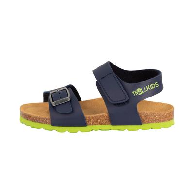 Sandale TROLLKIDS "KIDS BERGEN SANDAL", Mädchen, Gr. 34, blau (navy, grün), Synthetik, Schuhe Sandale