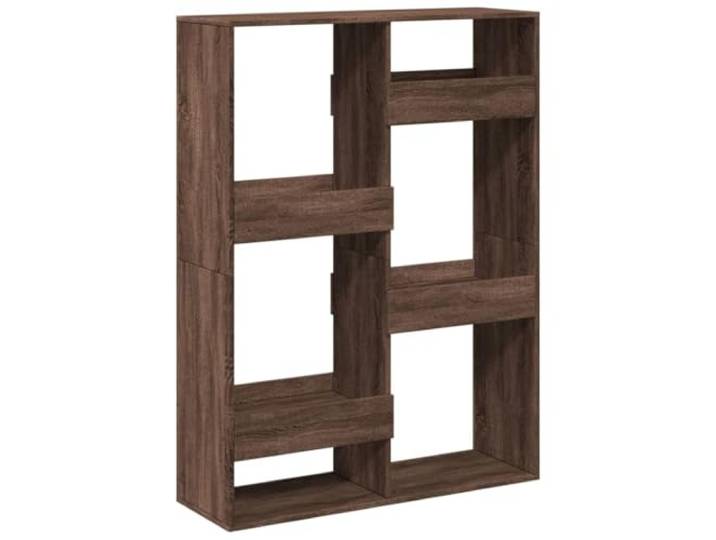 GFMGUEMV Raumteiler mit 6 Fächern, 100x33x135 cm, Braun Eichen-Optik aus Holzwerkstoff – Dekoratives Regal für Bücher, Zeitschriften und Deko, pflegeleicht und stabil