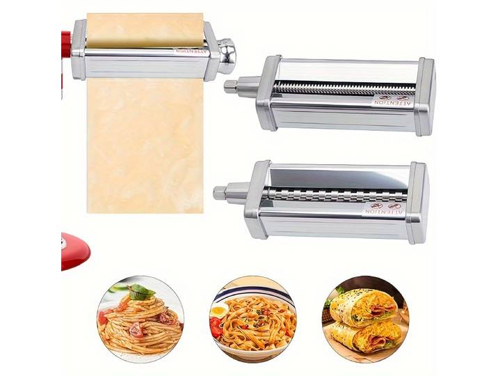 Accessoires pour machine à pâtes en acier inoxydable pour tous les mixeurs sur socle KitchenAid, rouleau à pâtes, coupe-spaghetti, coupe-fettuccine
