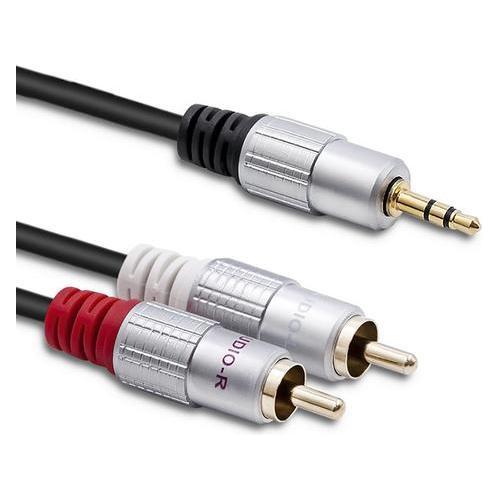 Qoltec 52339 audio cable 2 x RCA Black (1 m, Cinch Kabel) (52339)