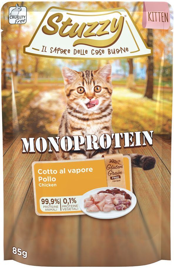 Stuzzy Monoprotein Kitten Busta Multipack 20x85G POLLO