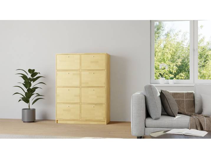 50 cm tiefer Apothekerschrank Buche Natur geölt