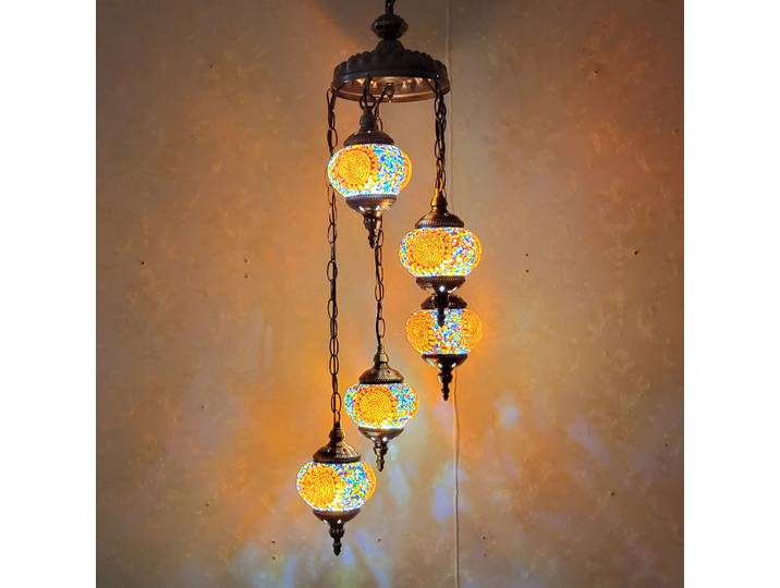 Lustre en mosaïque de style turc, lanterne en verre, lampes suspendues artistiques, salon, hôtel, salle, restaurant, salle à manger, luminaires suspendus