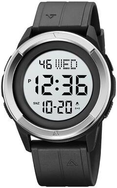Everyday Crate SKMEI 2047 Mens Waterproof Sports Digital Wrist Watch Multifunctional Watch silver+white