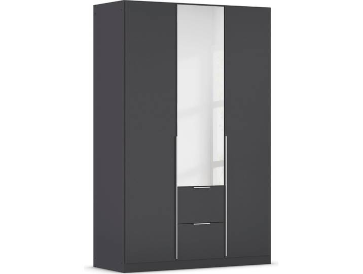 Drehtürenschrank, Holzwerkstoff, Graumetallic, 136×210×54 cm, Mit Außenschubkästen, Rauch
