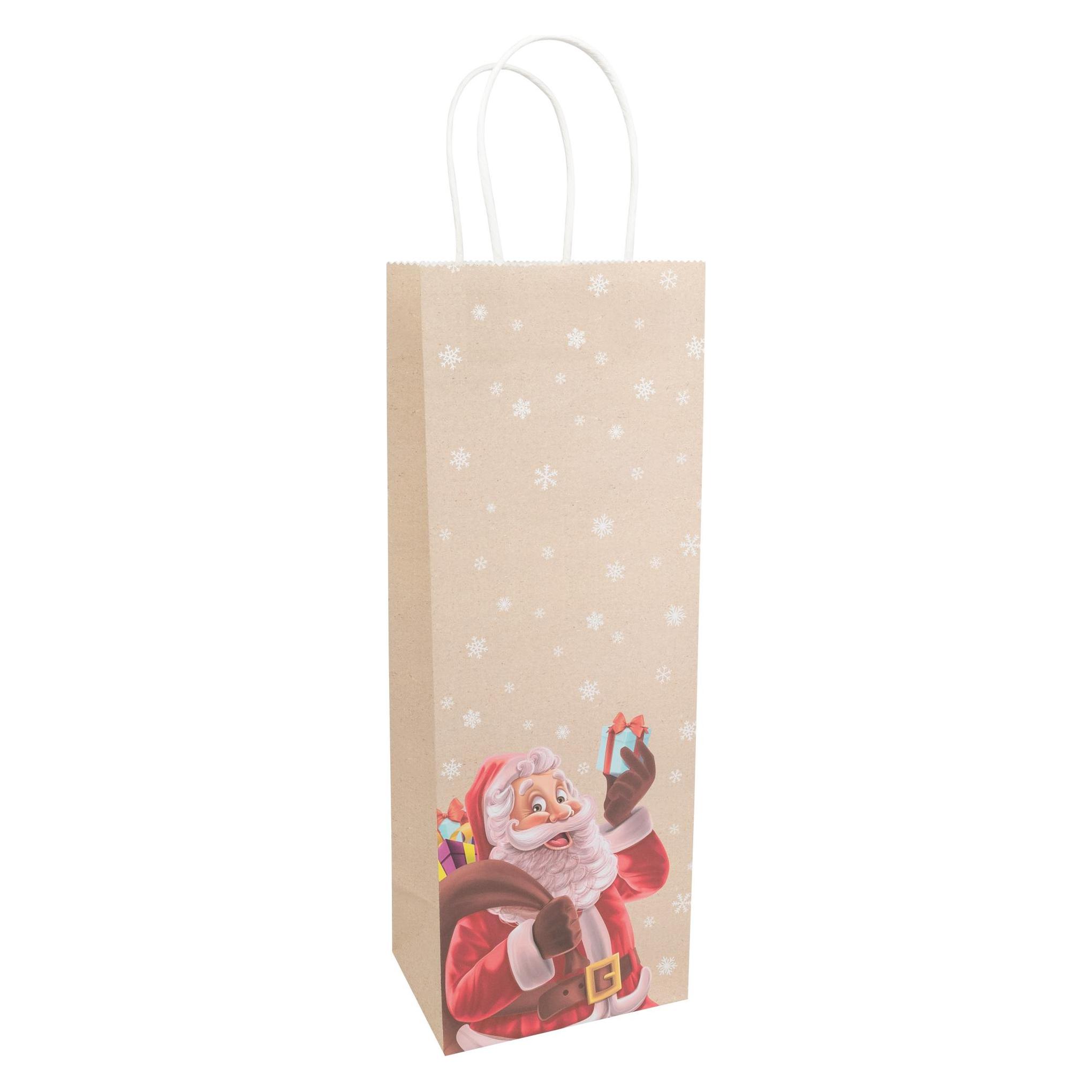 Idena Flaschentasche Weihnachten Santa mehrfarbig 12x9x36cm (49621023)