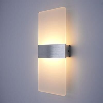 Inspired Living Modern LED Wall Sconce Minimalist Aluminum Wall Lamp For Stylish Indoor Lighting silver 12w cool White(5500 7000k)