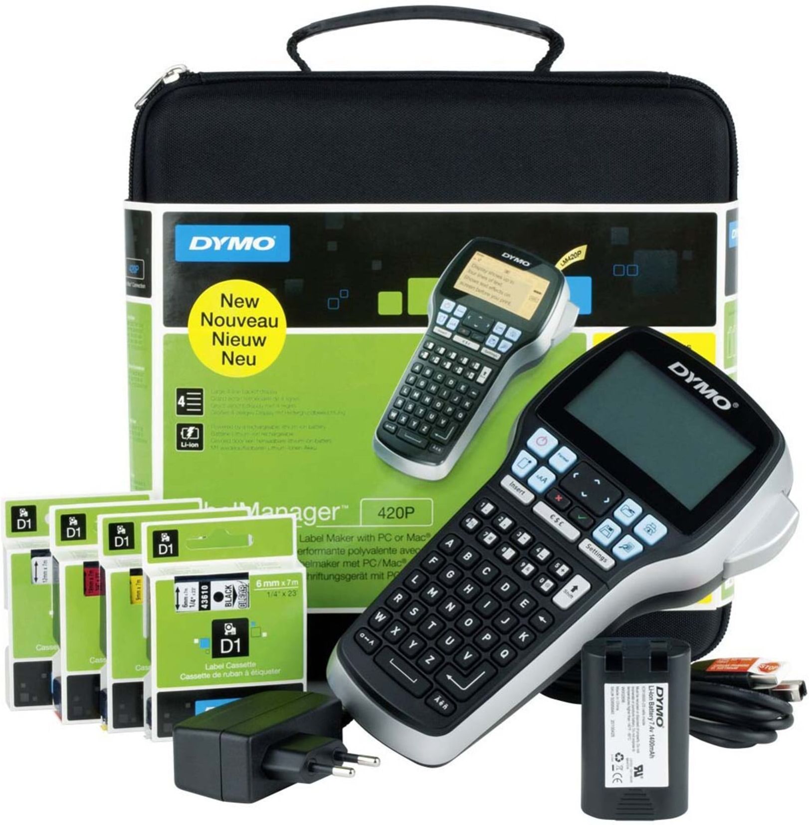 DYMO LabelManager 420P Beschriftungsgerät ABC-Tastatur Koffer ; NWL (S0915480)