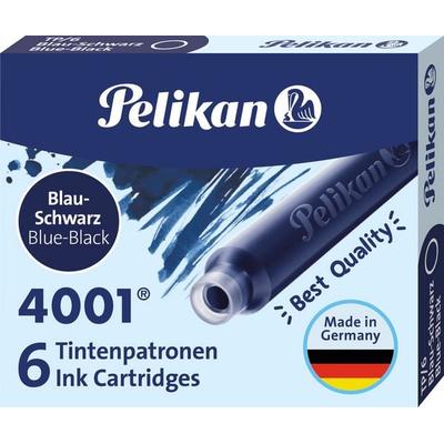 Pelikan Tintenpatronen 4001® 6er Set Standard-Patronen, Blau-Schwarz