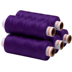 buttinette Universal-Nähgarn, Stärke: 100, 5er-Pack, lila