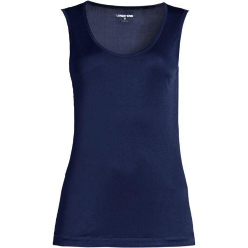 Seidentop für Damen in Plus-Größe, Damen, size: plus, Blau, Seide, by Lands' End