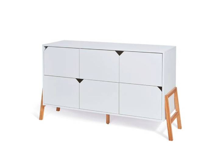 Commode 6 tiroirs Bellamy Lotta Blanc