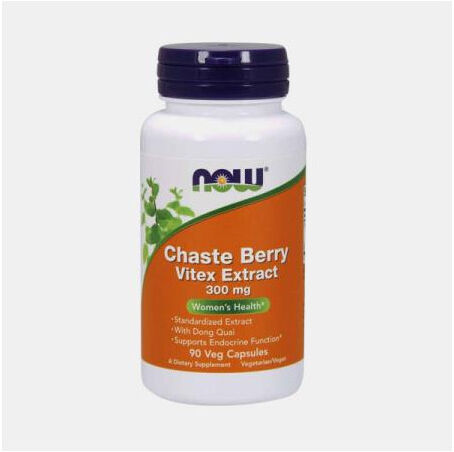 NOW CHASTE BERRY VITEX EXTRACT 300MG 90 CAPSULAS