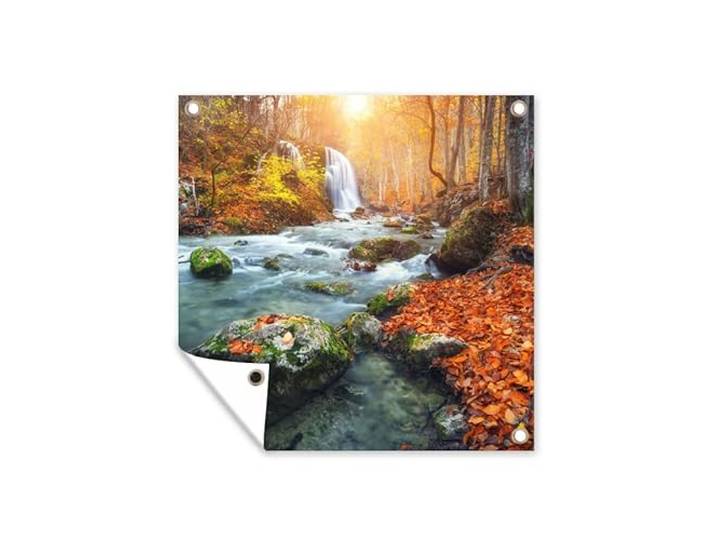 Tuinposter - 200x200 cm - Natuur - Zon - Herfst