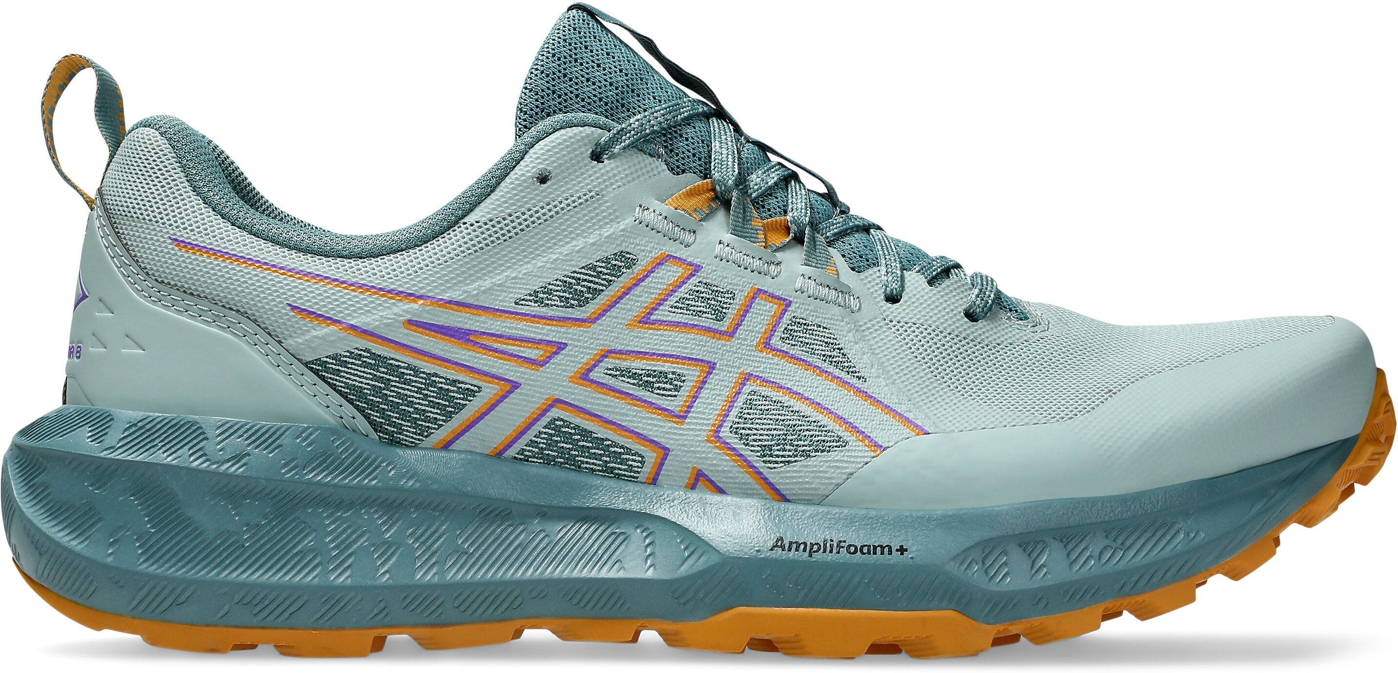 Trailrunningschuh ASICS "GEL-SONOMA 8", Damen, Gr. 40, ocean haze, radiant amethyst, Synthetik, Schuhe Trailrunningschuh, für anspruchsvolles Gelände, profiliertes Gummi-Laufsohlenmaterial ocean haze, radiant amethyst 40