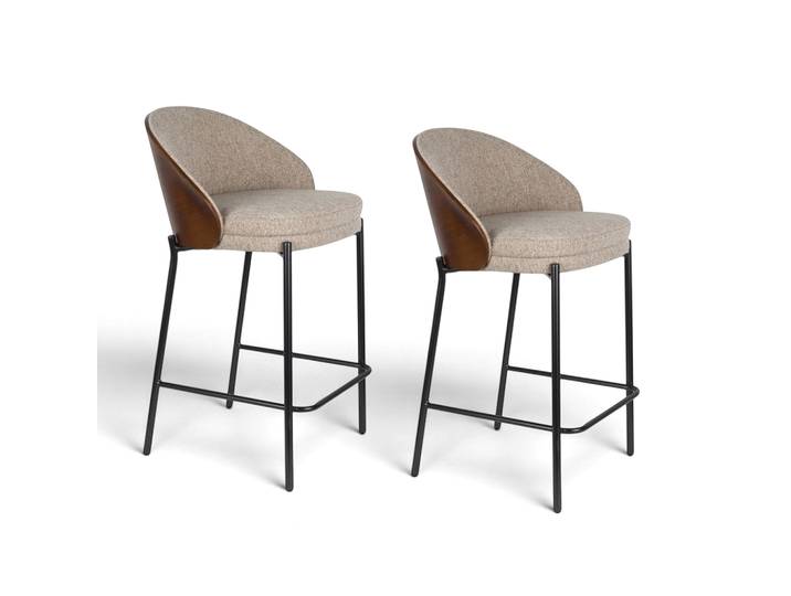 Tresenhocker Dutchbone Rodin - 2er Set, Beige, Neu, Tresenhocker - Praktisch & Komfortabel