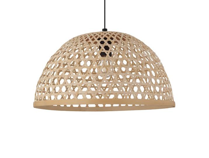 Pendelleuchte III Ø 50cm Beige Material: Holzwerkstoff, Metall Metallart: Stahl Oberfläche Holz: Naturbelassen Oberfläche Metall: